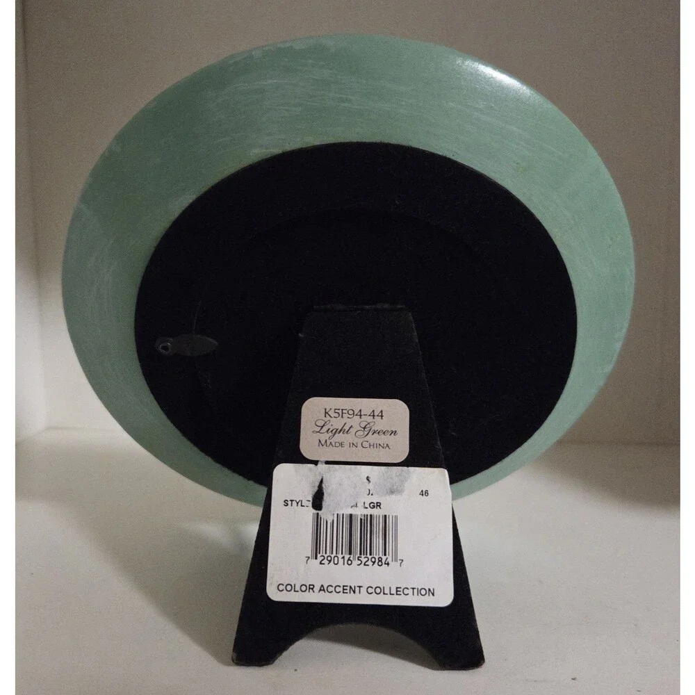 Mosaic Accent Round Photo Frame Light Mint Green 4 x 4 in Free Standing
